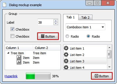 MockupUI - Dialog example